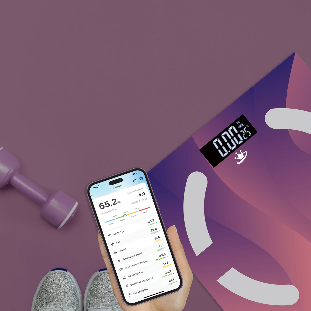 KBB847 Colorfıt Intelligente Badezimmerwaage