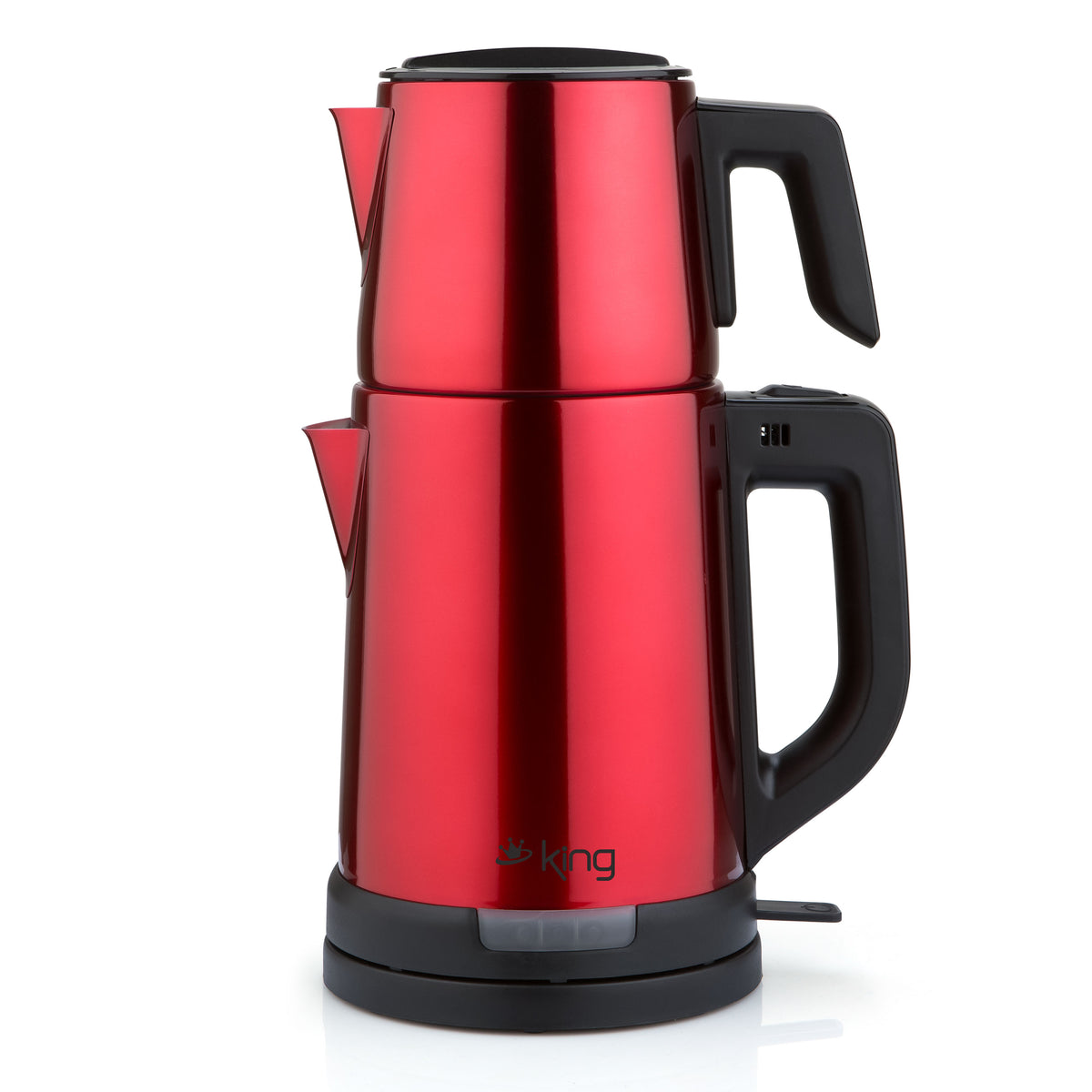 KCM331 TeaPro Inox Çay Makinesi - Kırmızı - King Küçük Ev Aletleri