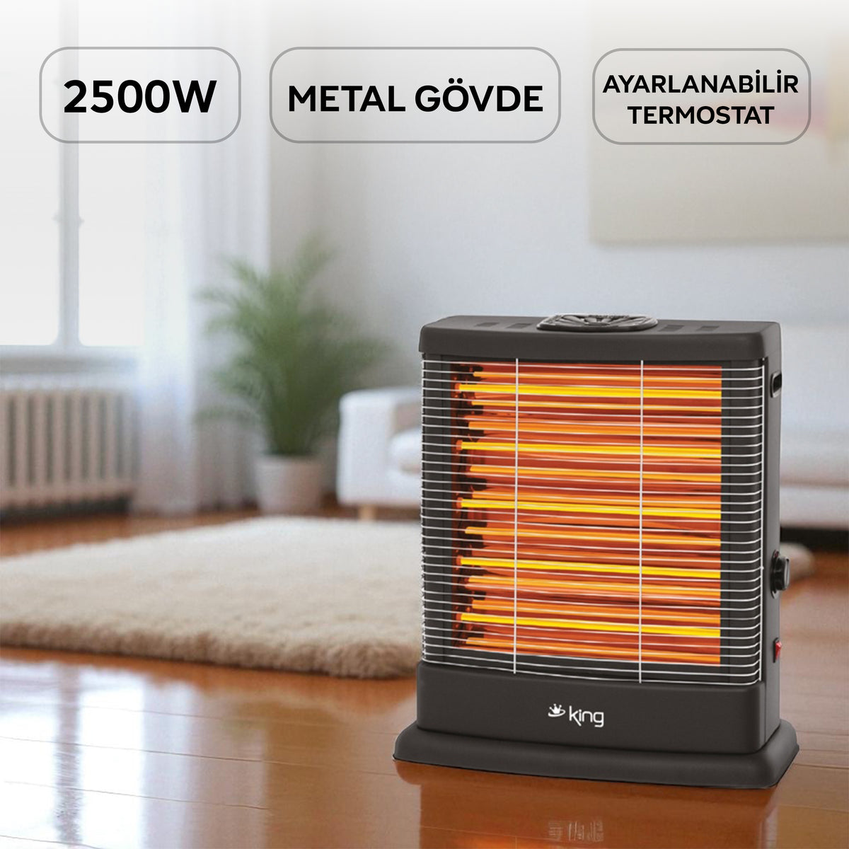 KI6276 Boyler Maxi Quartz Isıtıcı - King Küçük Ev Aletleri