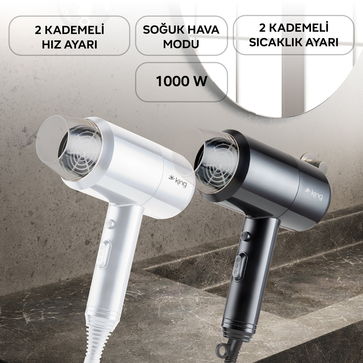 KSK439 Bariton Saç Kurutma Makinesi-Beyaz