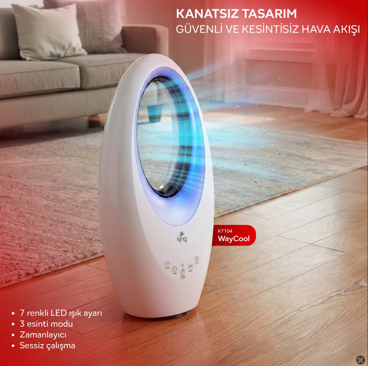 KİNG K7104 WAYCOOL бескрылый вентилятор