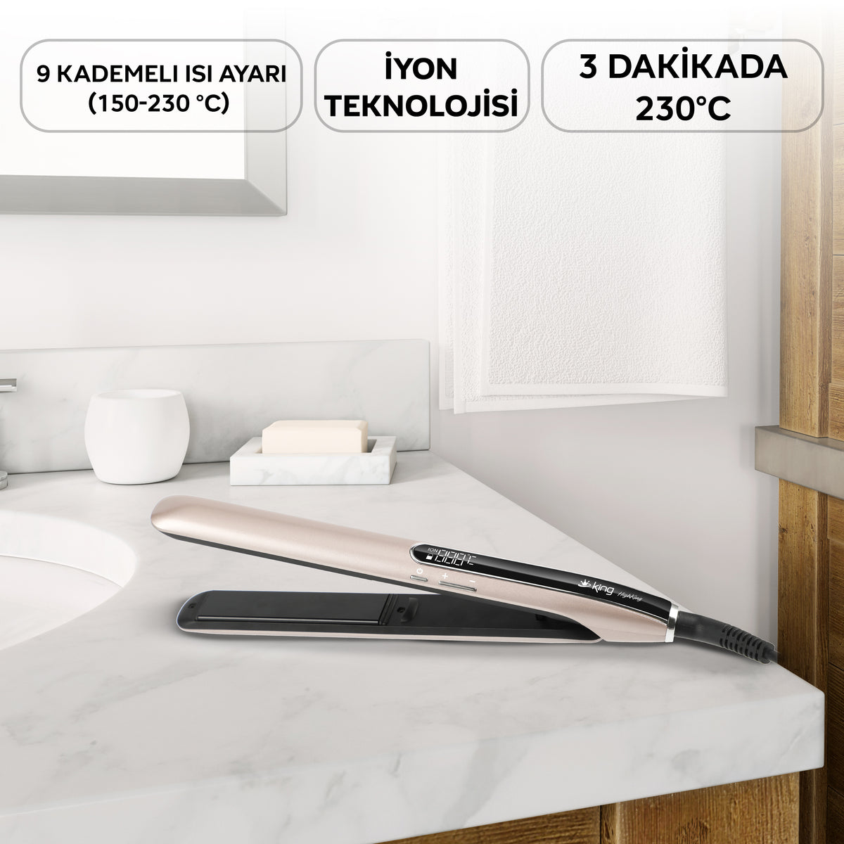 KSS1204 Highking Saç Düzleştirici - King Küçük Ev Aletleri