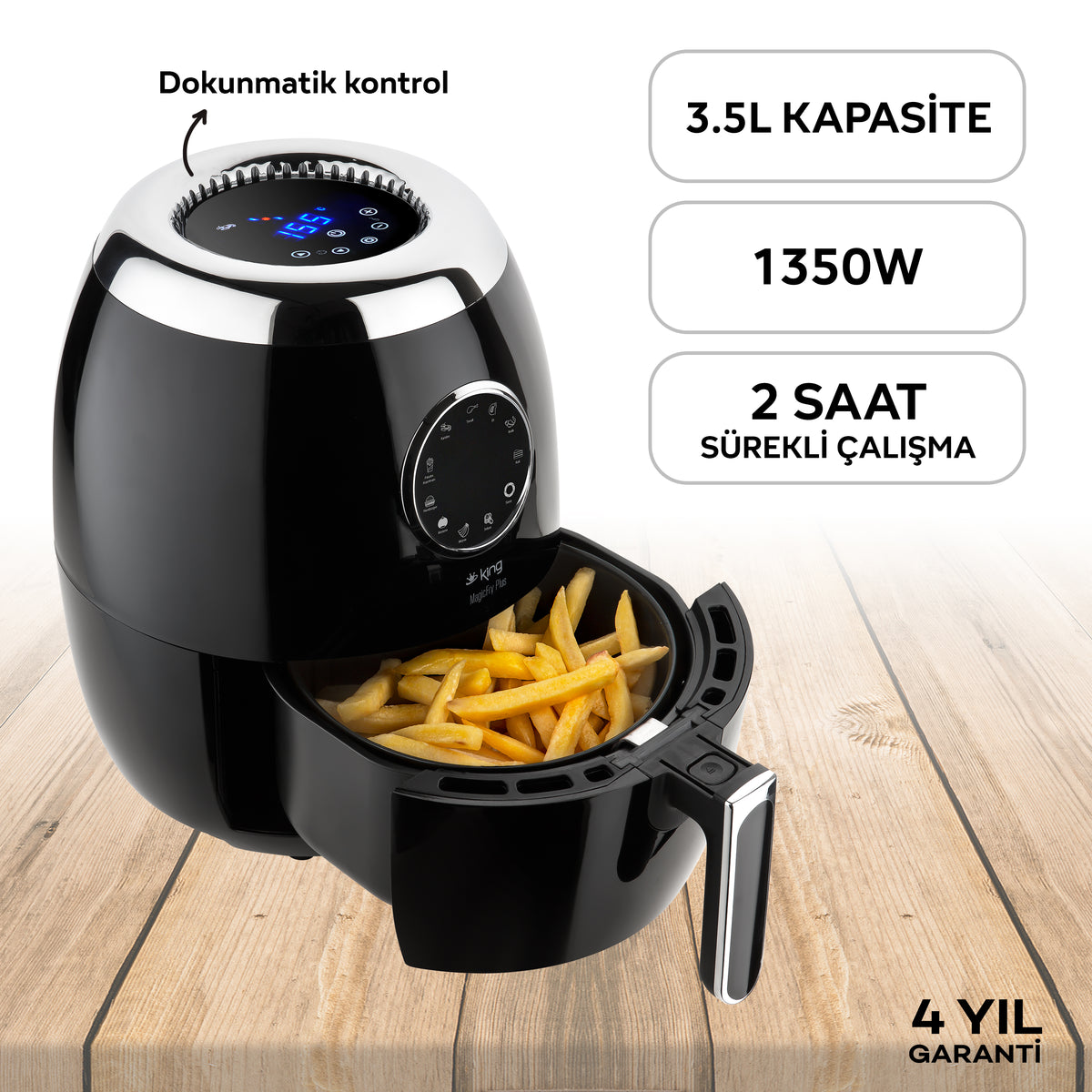 KYF27 MagicFry Sıcak Hava Fritözü - King Küçük Ev Aletleri