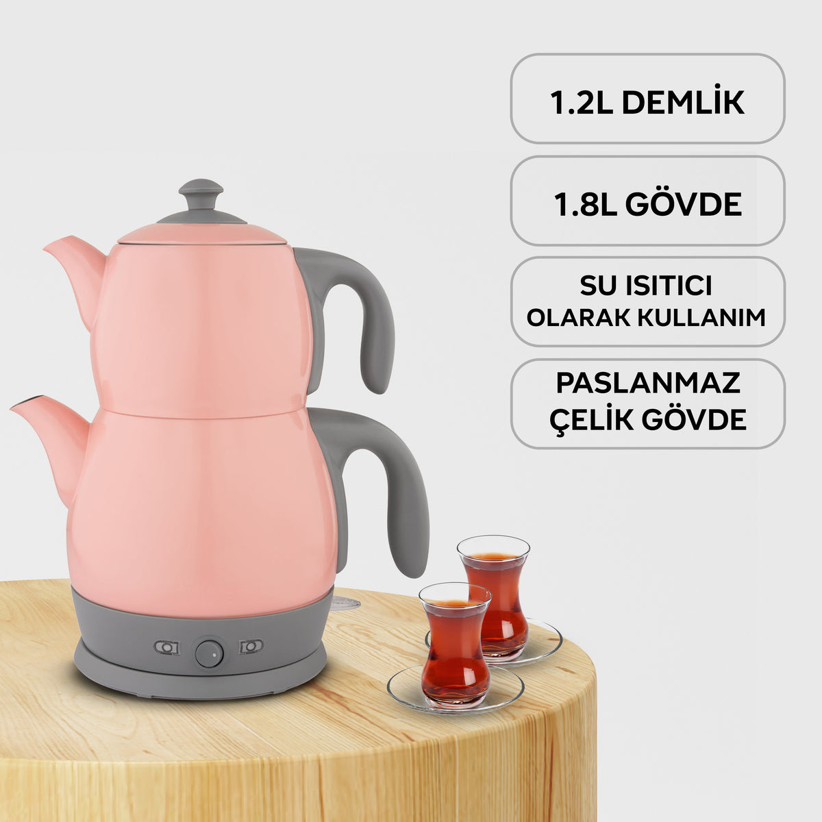 P315 Lea Çay Makinesi - Pembe - King Küçük Ev Aletleri