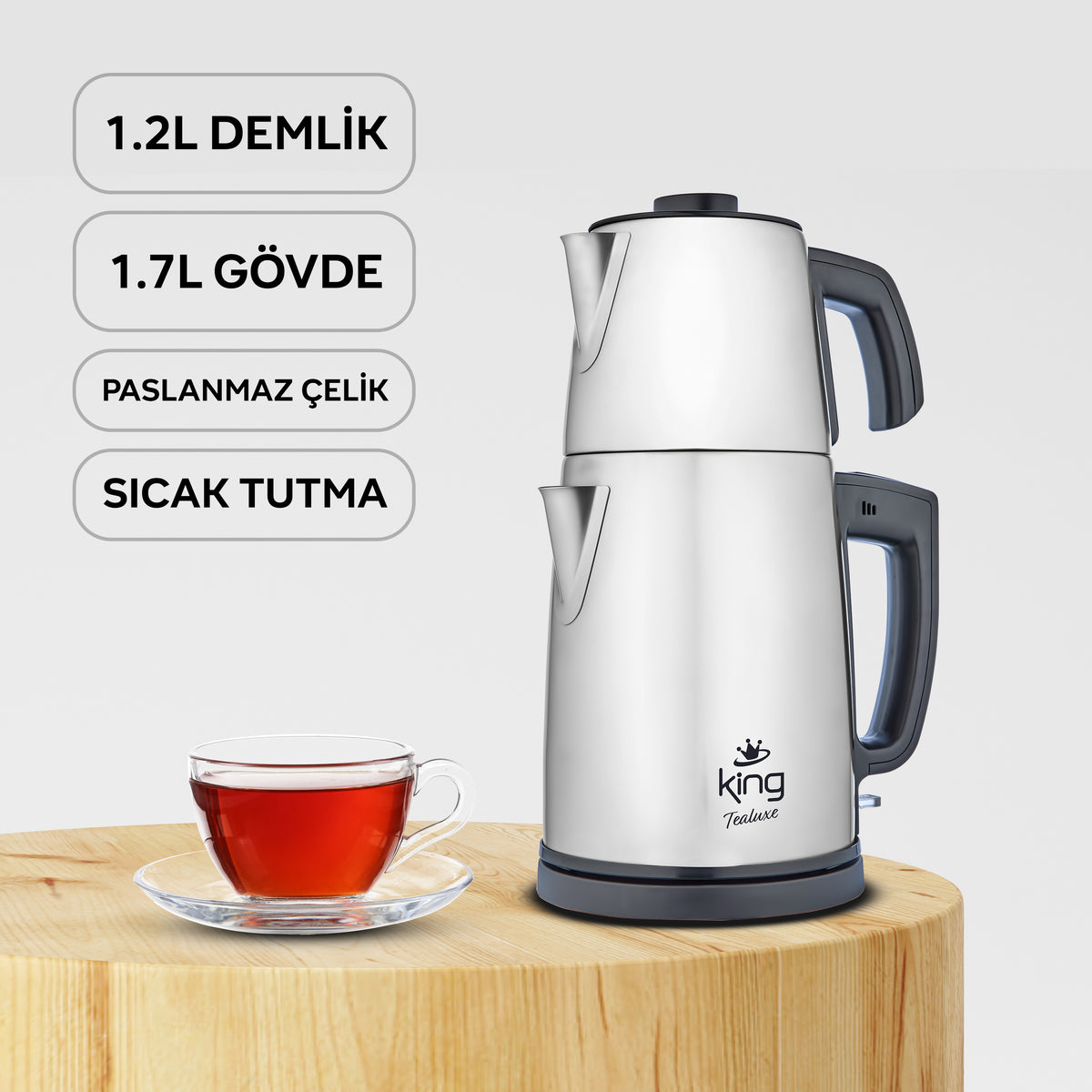 KCM334 Tealuxe Çelik Çay Makinesi - King Küçük Ev Aletleri