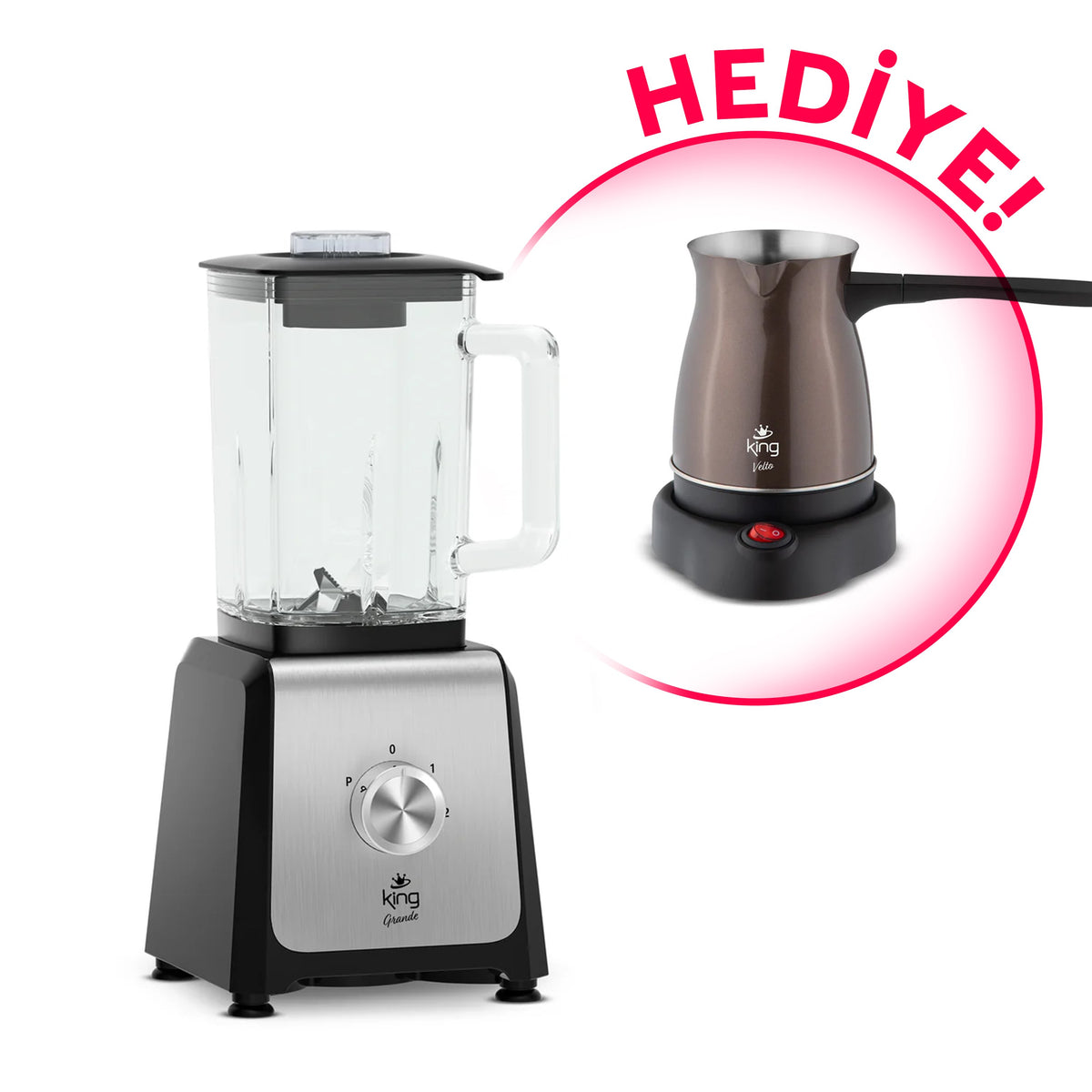 CN-K477 Grande Sürahi Smoothıe Blenderı+HEDİYE  KING VELTO K3501 TÜRK KAHVE MAKİNESİ