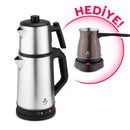 CN-K736 ARVELLA ÇAY MAKİNESİ+HEDİYE  KING VELTO K3501 TÜRK KAHVE MAKİNESİ