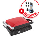 KING GRILL MASTER K-462R  IZGARA VE TOST MAKİNESİ (KIRMIZI) ALANA KSM777 TIRAŞ MAKİNESİ HEDİYE (TAKIM)
