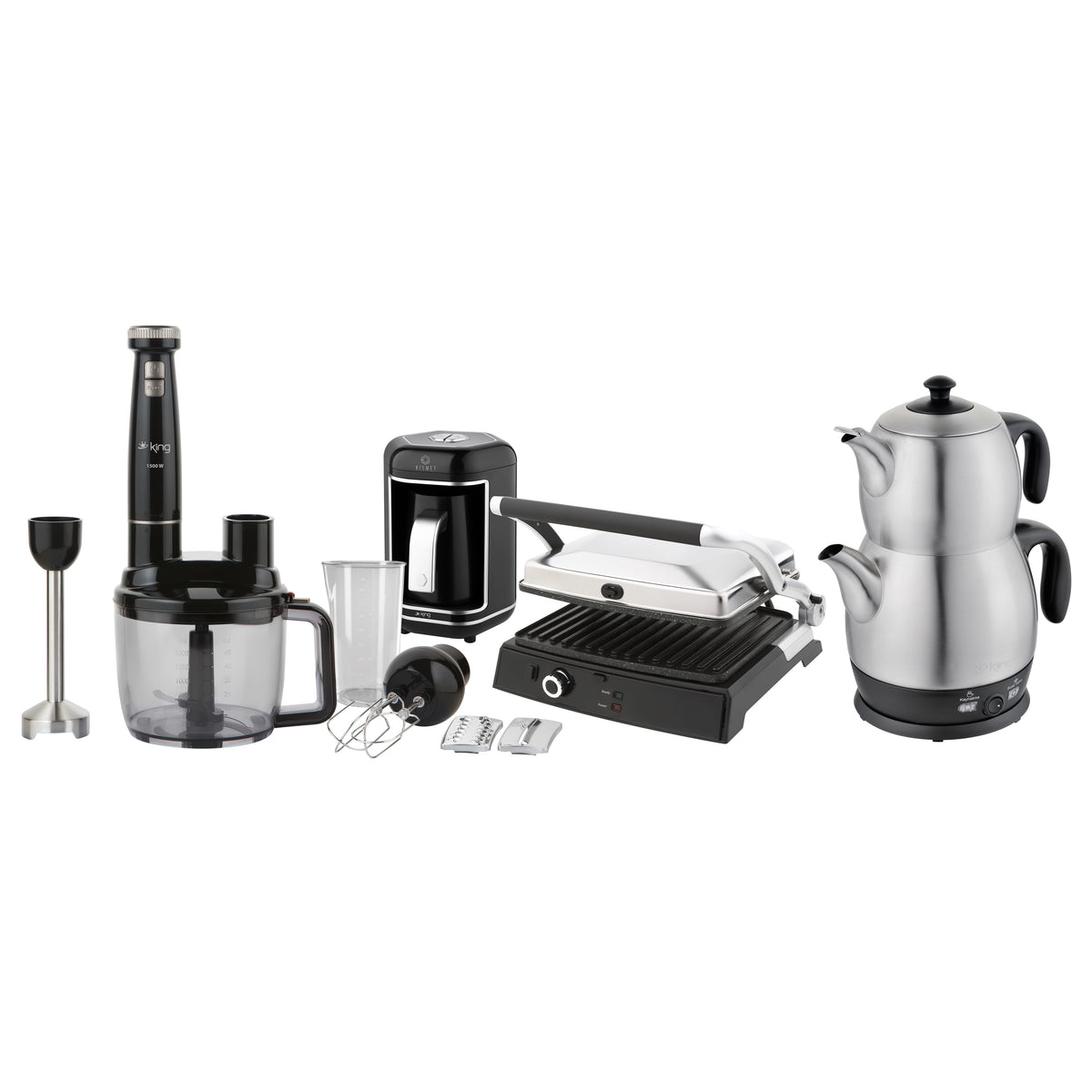 Gümüş Elegance Pro Çeyiz Paketi (K605+K462R+P315R+KKB973) - King Küçük Ev Aletleri