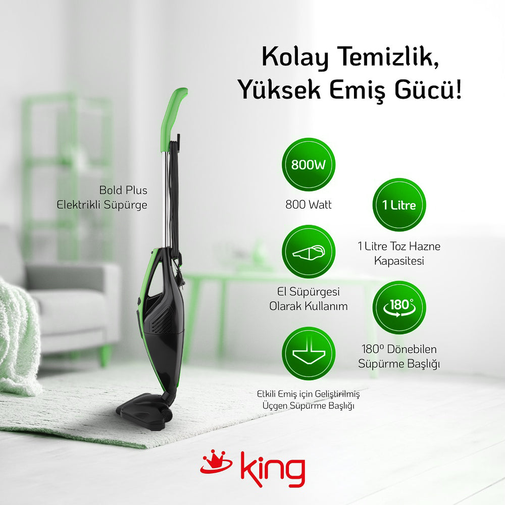 K368P Bold Plus Elektrikli Süpürge-Yeşil