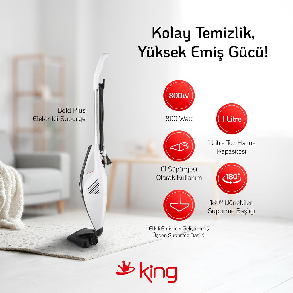 K368P Bold Plus Elektrikli Süpürge-Beyaz