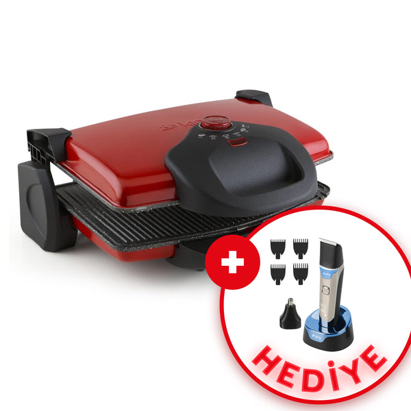 KING P637Y GRİLLMAX IZGARA VE TOST MAKİNESİ ALANA TIRAŞ MAKİNESİ HEDİYE