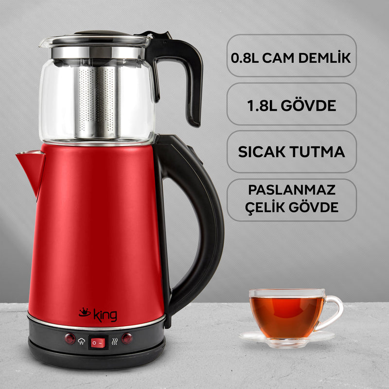 K325 Tea Maker con infusore in vetro-rosso