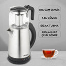 K326 Cam Demlikli Çay Makinesi - King Küçük Ev Aletleri