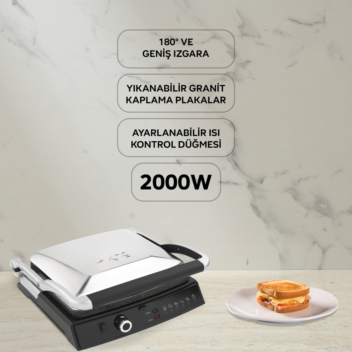 K462 GrillMaster Tost Makinesi - King Küçük Ev Aletleri