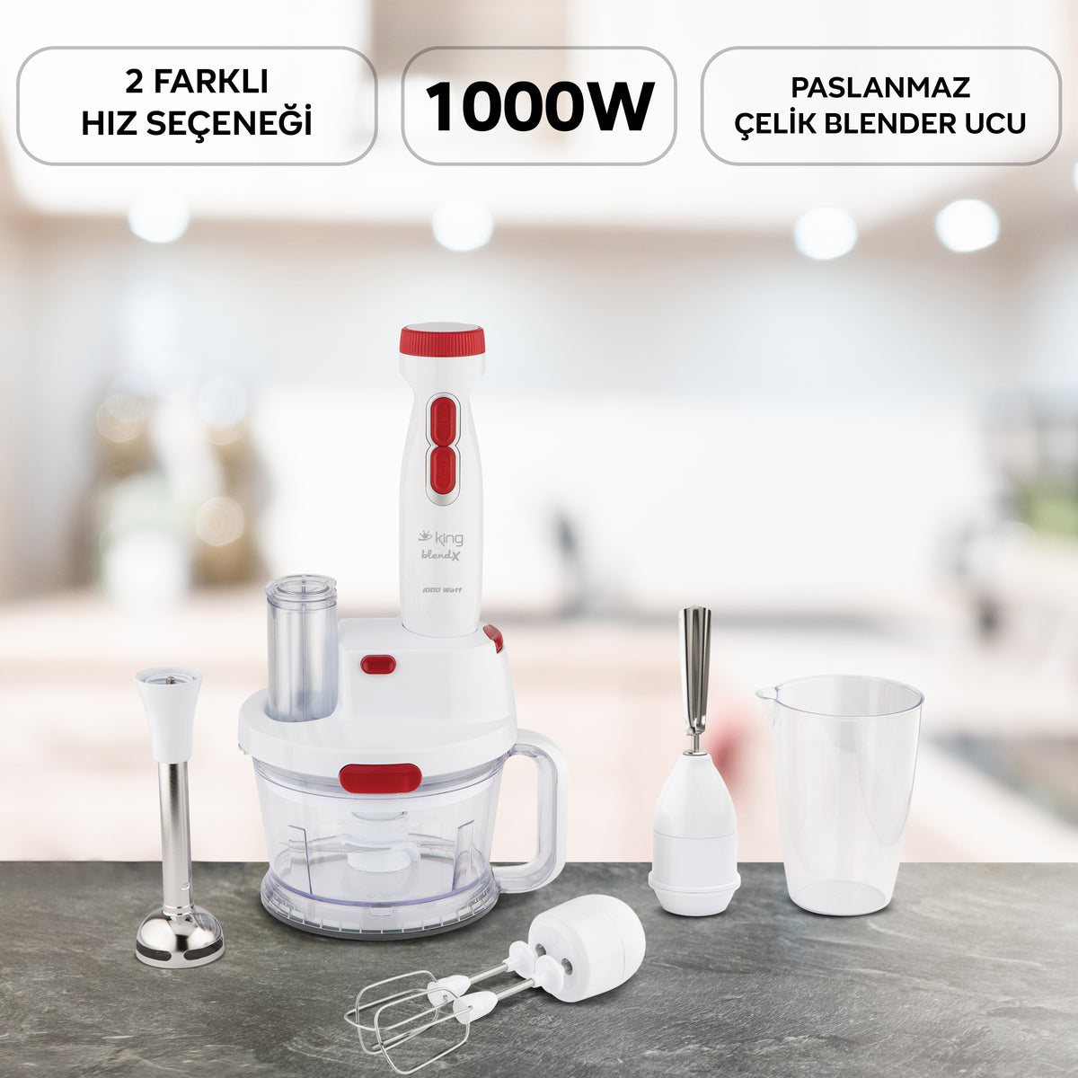 K968 Blendx Blender Set - Beyaz 1000 Watt