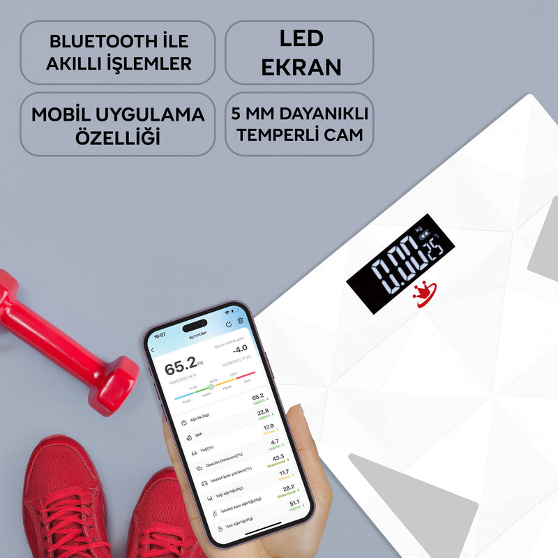 KBB845 Grayfıt Intelligente Badezimmerwaage