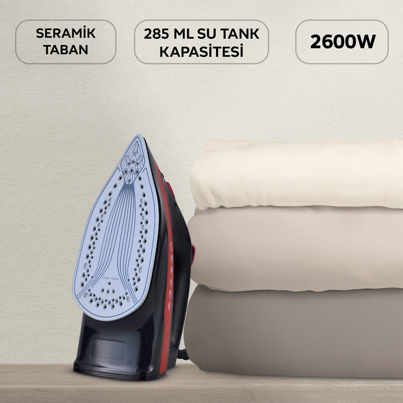 KBÜ701 Karina Buharlı Ütü-Kırmızı