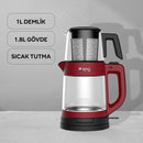 KCM330 TeaPro Cam Çay Makinesi - Kırmızı - King Küçük Ev Aletleri