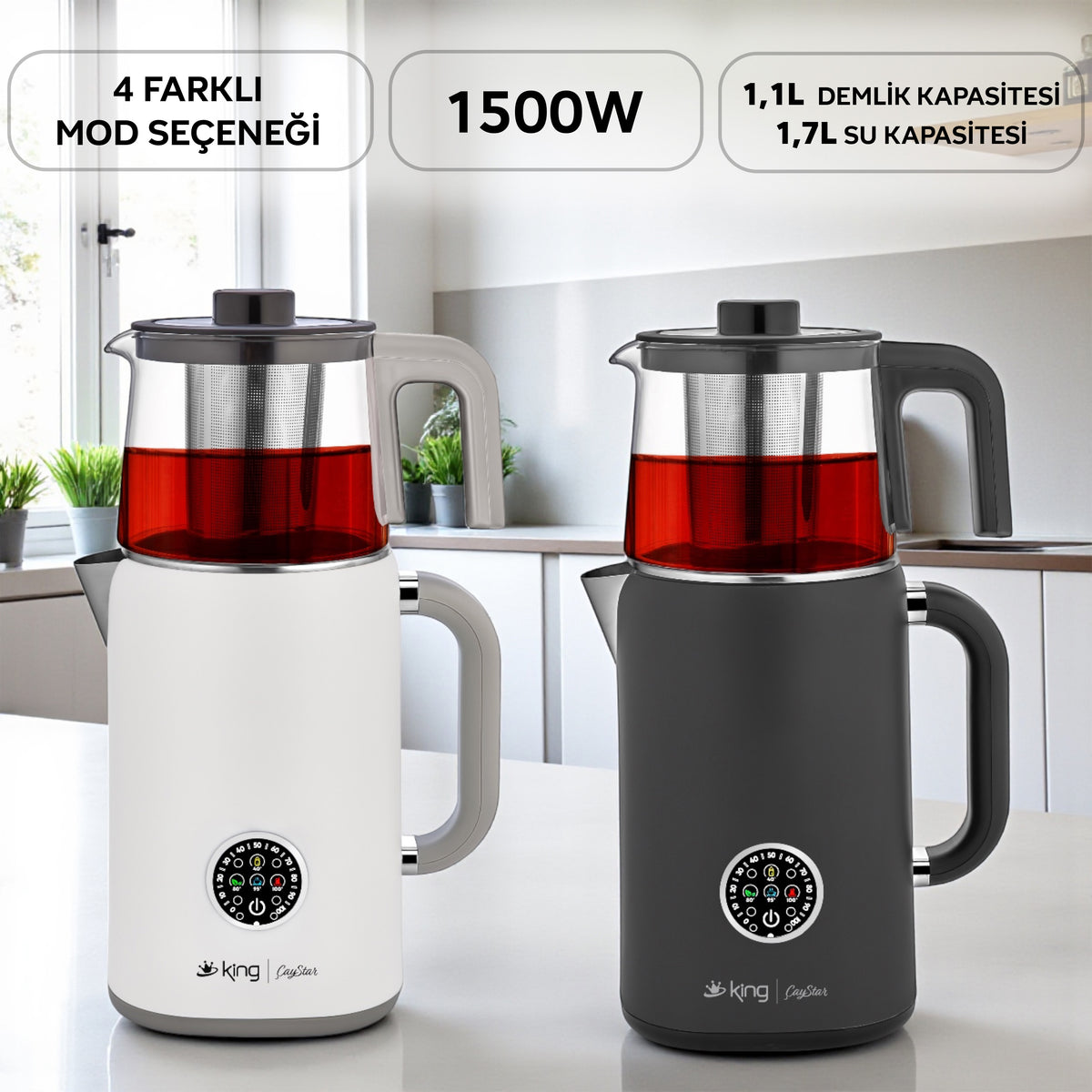 Kcm387 Çaystar Dijital Çay Makinesi-Siyah