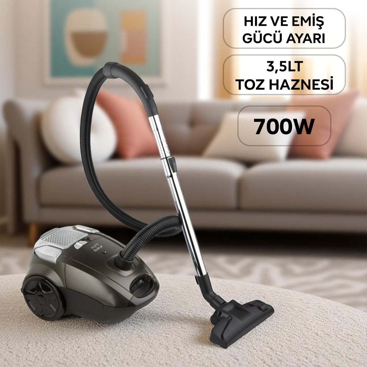 KES765 SriXPlus Elektrikli Süpürge - Mavi - King Küçük Ev Aletleri