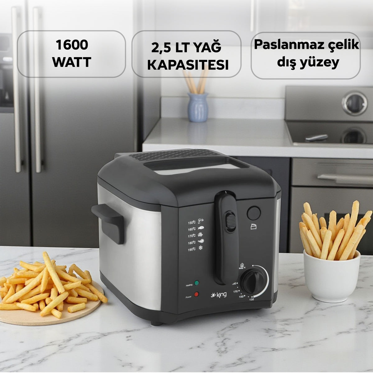 KF26 WonderFry Fritöz - King Küçük Ev Aletleri