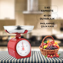 KMB320 Nerissa Retro Mutfak Baskülü - Kırmızı - King Küçük Ev Aletleri