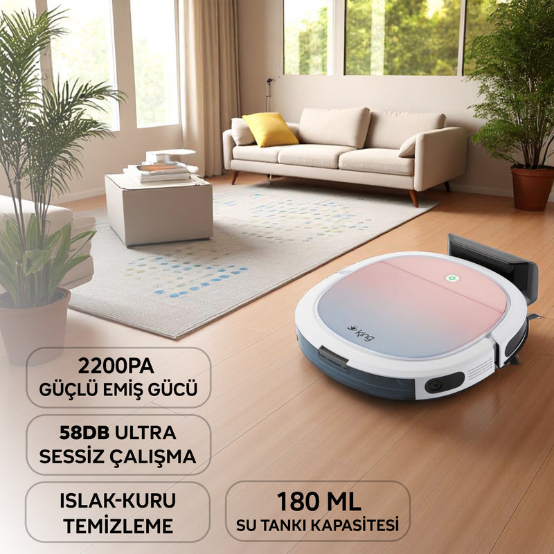 KRS360 Sebastian Renkli Robot Süpürge