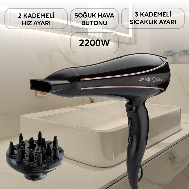 TT-KSK434 Malin Saç Kurutma Makinesi - Siyah