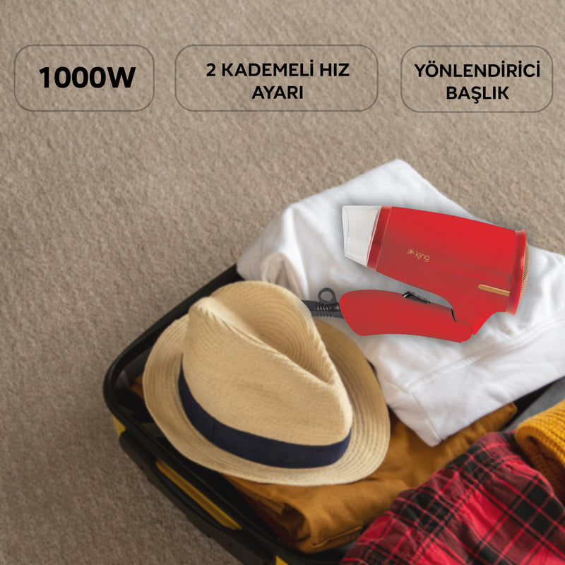 KSK438 Arvinda Katlanır Seyahat Tipi Saç Kurutma Makinesi