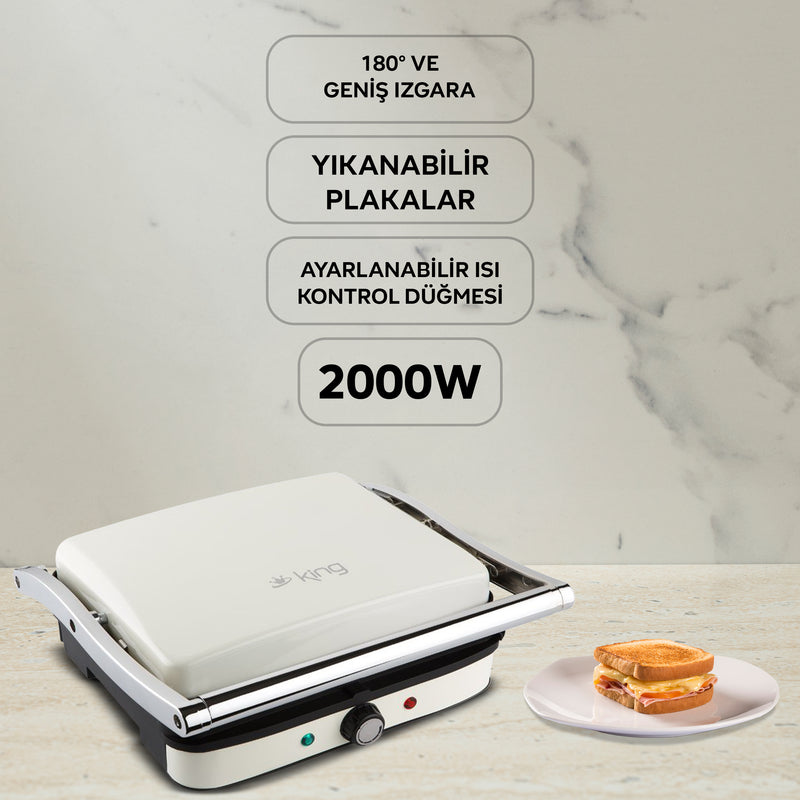KTM647 Melrose Bej Tost Makinesi - King Küçük Ev Aletleri