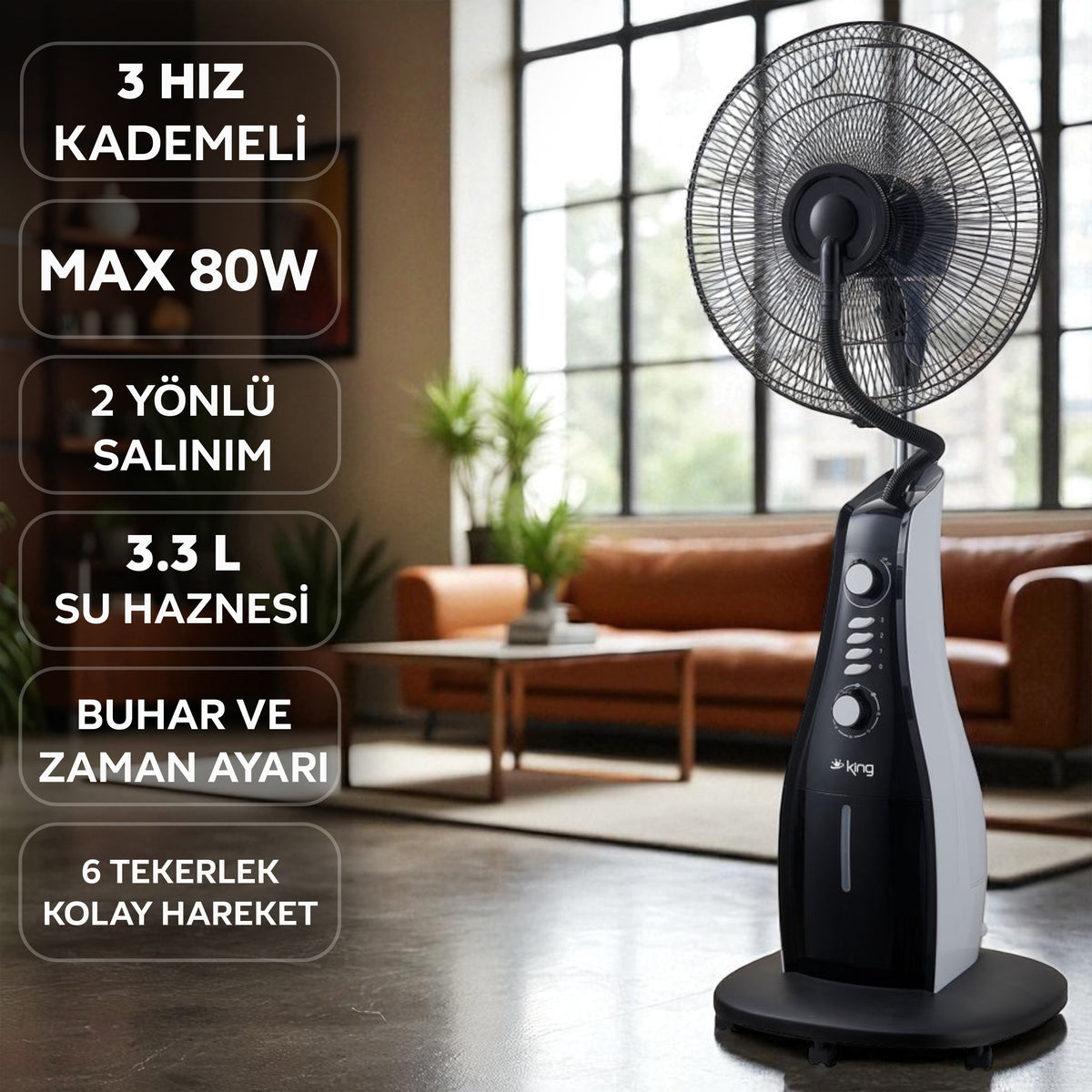 KV1816 Oya Soğuk Buharlı Vantilatör - King Küçük Ev Aletleri