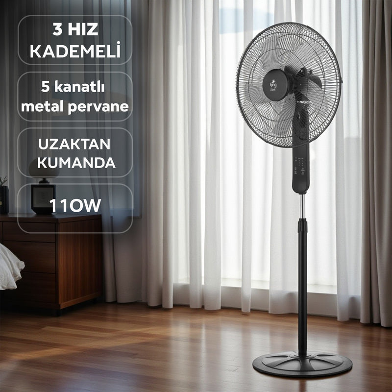 KİNG ESİNTİ KV1918 UZAKTAN KUMANDALI AYAKLI VANTİLATÖR