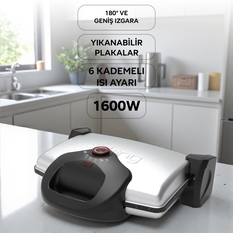 P637Y Grillmax Izgara Ve Tost Makinesi-Inox