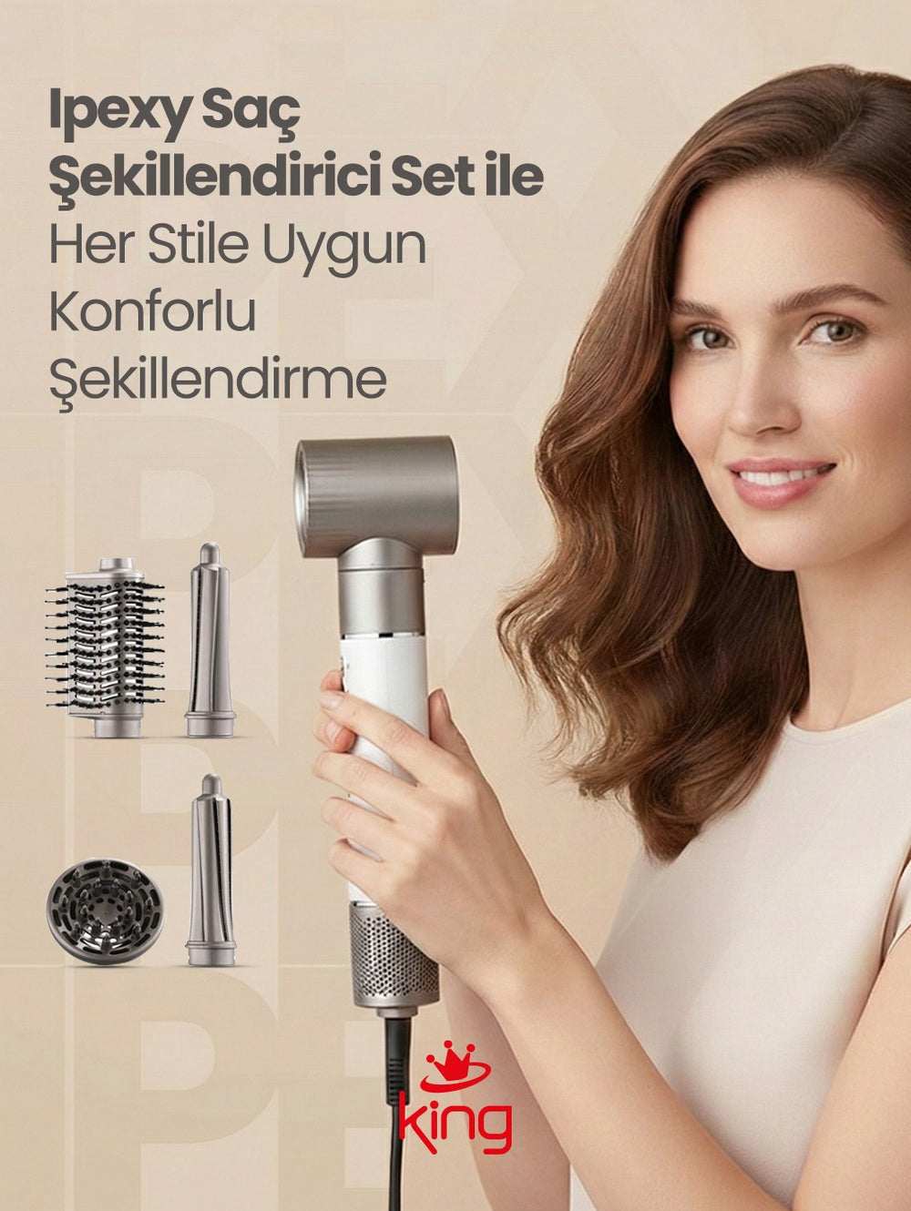 SKINITY&KiraBika セット K800 Ipexy Saç Kurutma ve Şekillendirici Set | 1400W