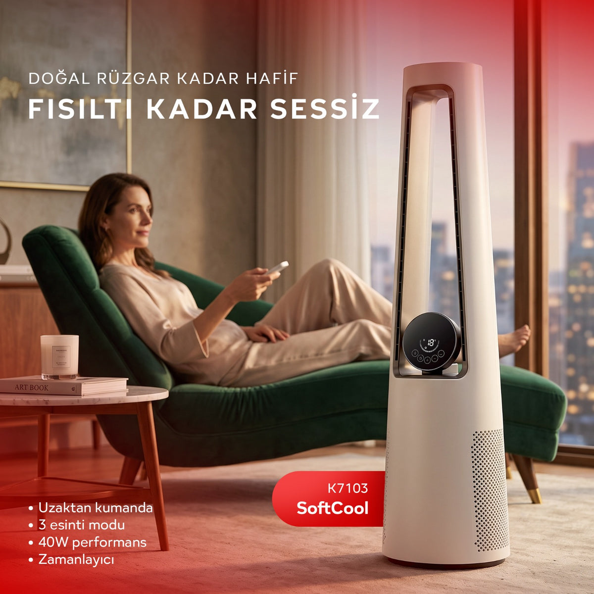KİNG K7103 SOFTCOOL башенный бескрыльчатый вентилятор