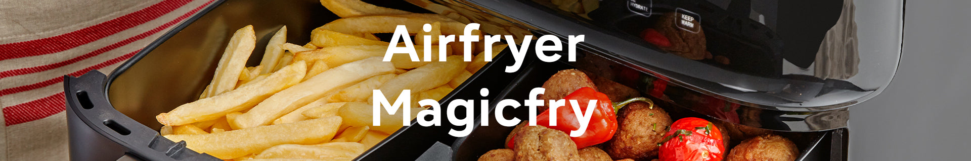 King markalı airfryer koleksiyonu banner – yağsız kızartma ve sağlıklı pişirme için fritöz modelleri