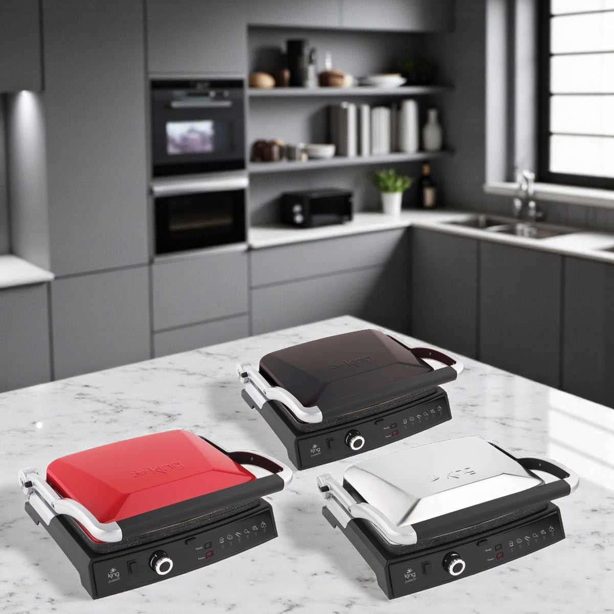K-462S Grill Master Siyah Izgara ve Tost Makinesi paket ve ambalaj görünümü