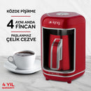 K607 Kısmet Pro Türk Kahve Makinesi - Kırmızı - King Küçük Ev Aletleri