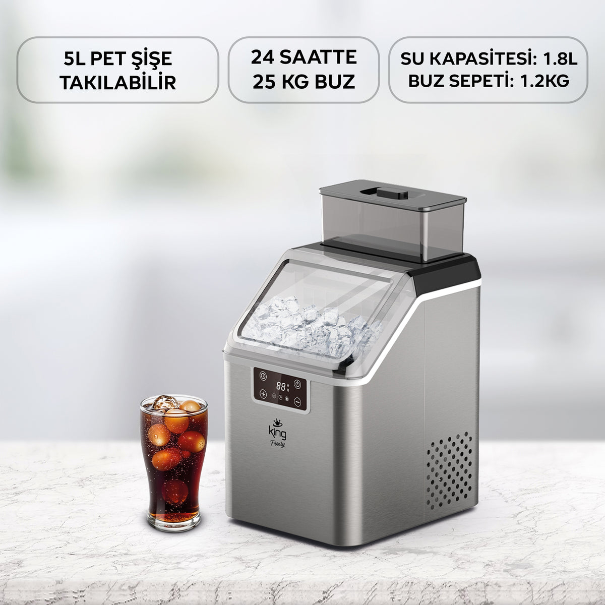 kingrecipe KBM7992 Frosty Ice Cream Making Machine | 25KG Capacity