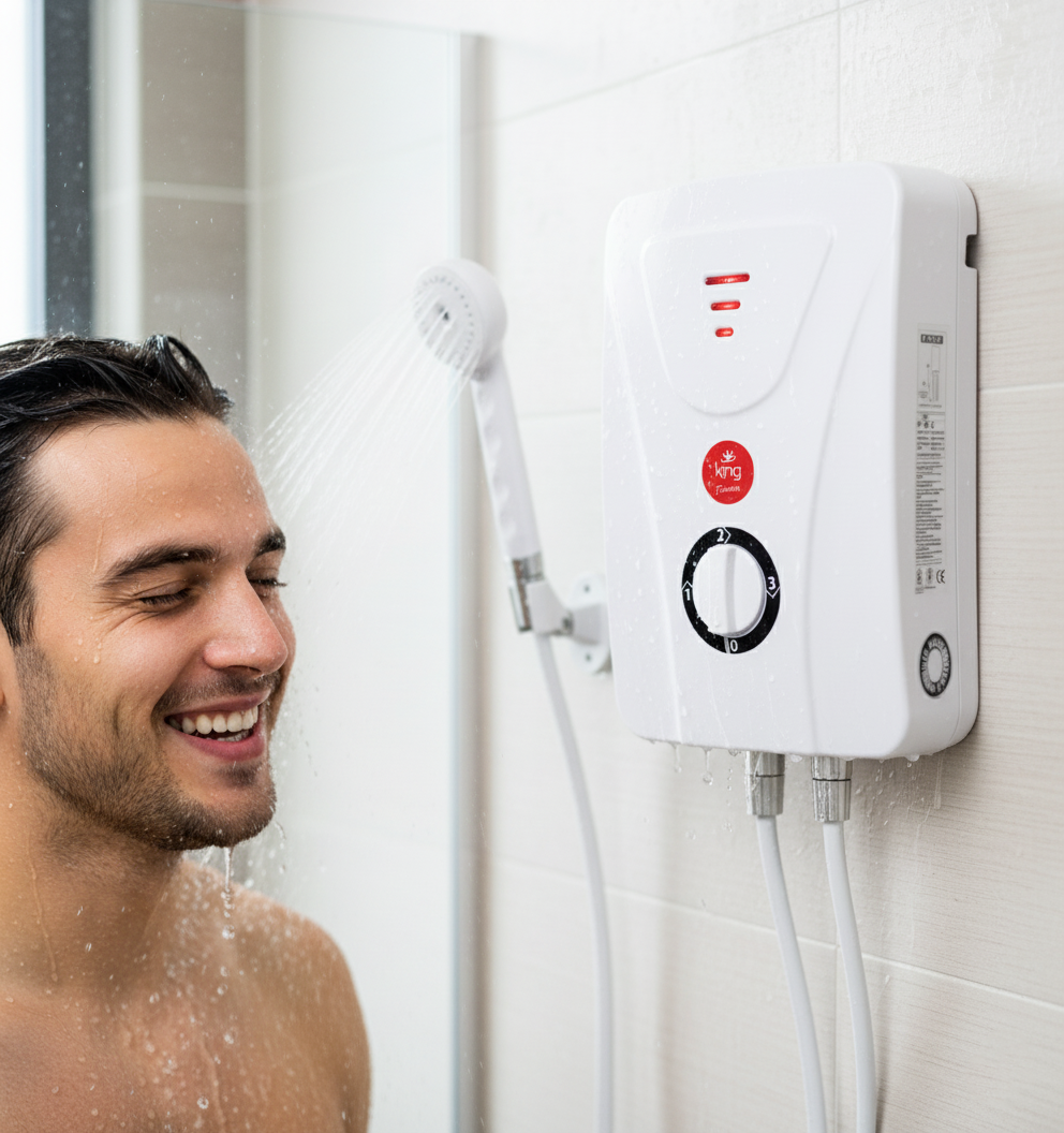 KING ERMAN K7101 Elektrikli Şofben kullanım ve montaj görünümü