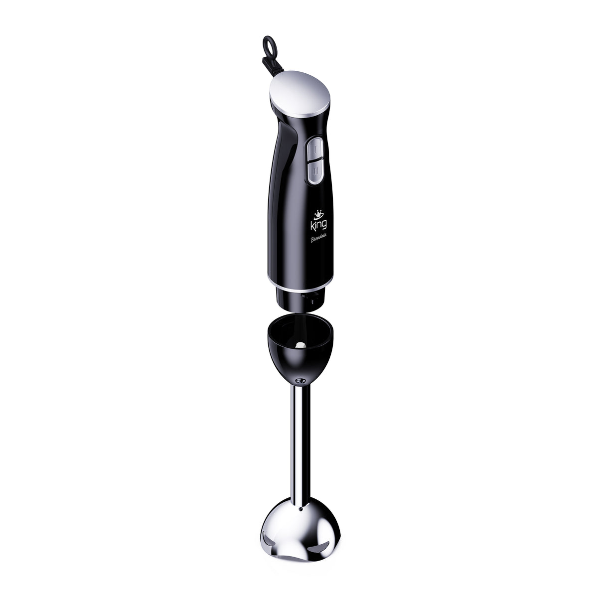 King K1101 Brendola el blenderi 600W paslanmaz çelik çubuk detayı