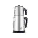 King K3106 Tealuxe Plus çay makinesi paslanmaz çelik gövde 1.7 L su ısıtıcı ve 1.4 L XL demlik