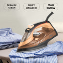 King Stiro KBU751 kahverengi buharlı ütü güçlü buhar performansı ve ergonomik tasarım yan görünüm