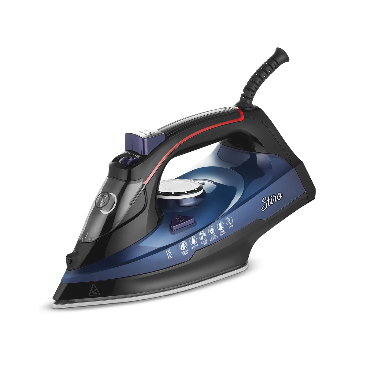 King Stiro KBU751 mavi buharlı ütü güçlü buhar performansı ve ergonomik tasarım ön görünüm