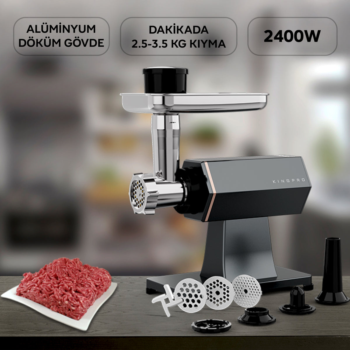 KINGPRO KKM694 Powergrind Et Kıyma Makinesi