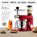 KINGPRO KSM4001 Damboo Mutfak Şefi Kırmızı yan görünüm