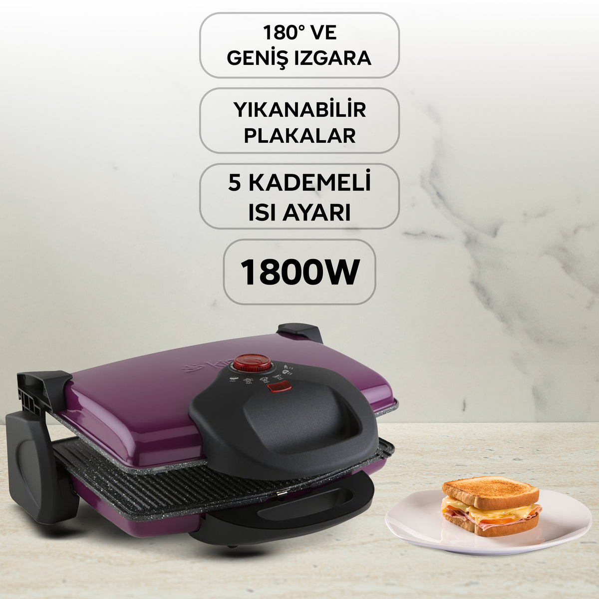 洋楽 Killa Smoove / Kritical P637Y GrillMax Toast Machine - Purple 1600 Watt