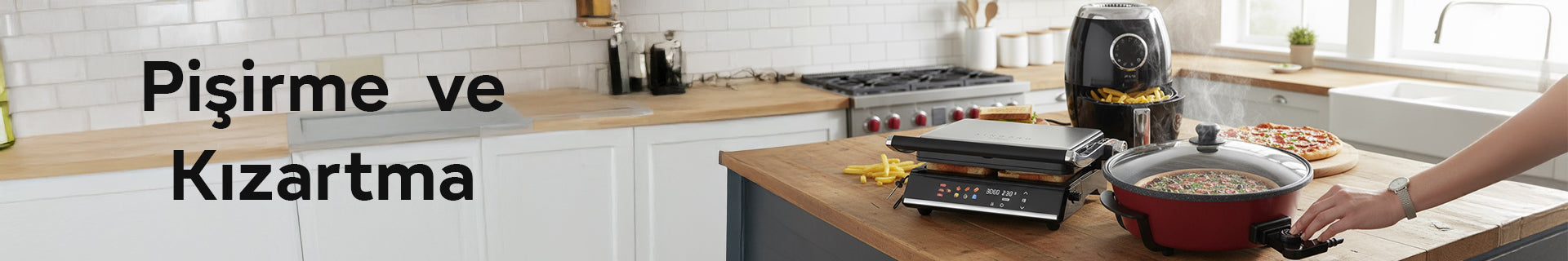 King’in pişirme ve kızartma ürünleri ile evde pratik yemek hazırlama ve fritöz, tava, tava setleri,pizza tavası 