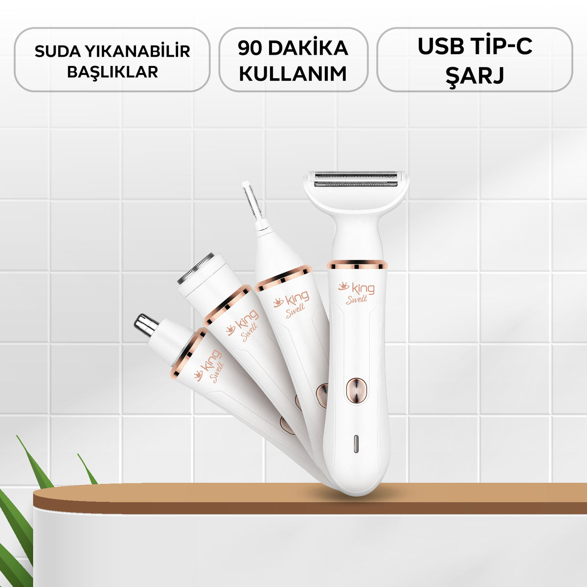 Swelt K1111 kişisel bakım seti çoklu başlık aparatları
